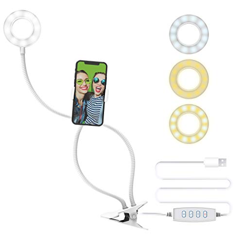 Digipower Dp-Vlr3 - Luce Ad Anello Da 3 Pollici Con Supporto A Clip, 3 Modalità Di Illuminazione, 10 Livelli Di Luminosità E Supporto Universale By Sm
