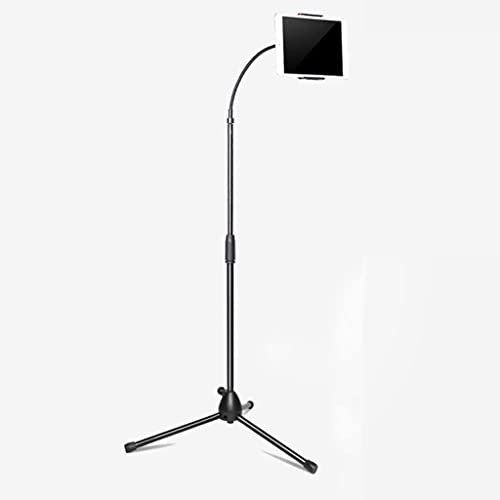 Portable Universal Floor Tablet Tripod Mount Stand 360-Degree Rotatable Metal Tablet Holder Self Timer Tripod Phone Holder For Tripod Height Adjustabl