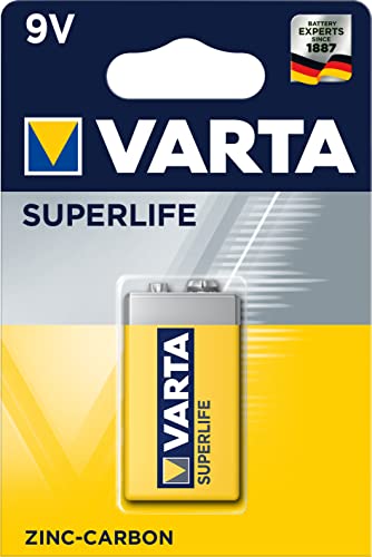 Varta 42338 Superlife 6F22/9V Block (2022) - Batteria Al Cloruro Di Zinco, 9 V