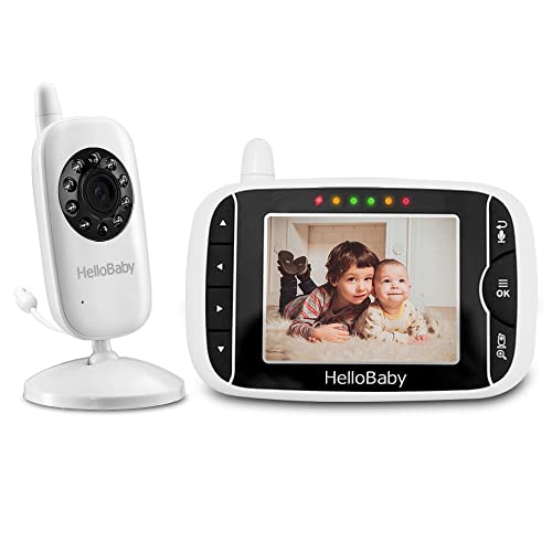 Hellobaby Baby Monitor, Hb32 Visione Notturna Monitoraggio Della Temperatura E 2 Vie Citofono Sistema, Solo Movimento (Hb32)