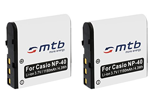 2X Batteria Np-40 Per Casio Exilim Ex-Fc.. / P.. / Z.. + Vedi Lista!