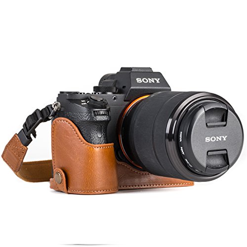 Megagear Sony Alpha A7S Ii, A7R Ii, A7 Ii Ever Ready Custodia Metà Copertura In Finta Pelle Per Fotocamera Con Tracolla - Marrone Chiaro - Mg1125