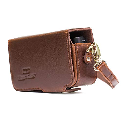Megagear Mg1144 Sony Cyber-Shot Dsc-Hx99, Dsc-Hx95, Dsc-Hx90V, Dsc-Hx80, Dsc-Wx500 Custodia In Finta Pelle Per Fotocamera Con Tracolla – Marrone Scuro