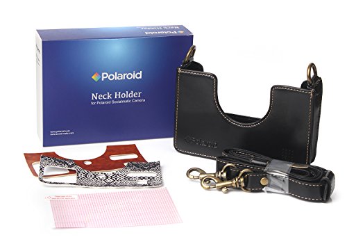 Polaroid - Culla In Vera Pelle Per Polaroid Socialmatic, Con Tracolla Rimovibile Inclusa, Colore: Nero