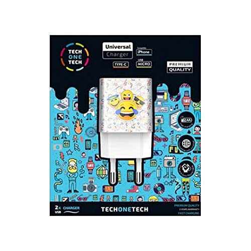Cargador Doble Tech One Tech Emojitech Smile 2-4A-Alto Rend