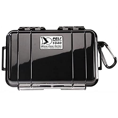 Peli 1040 Micro Valigia Per La Protezione Di Piccoli Oggetti, Ip67 Impermeabile, Capacità Di 0,7L, Prodotto In Usa, Colore Nero/Nero