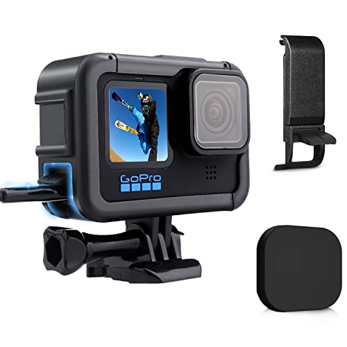 Fitstill Camera Frame Case Con Cold Shoe Compatibile Con Go Pro Hero 9/10/11 Black Accessori Per Fotocamera Con Coperchio Laterale, Copriobiettivo