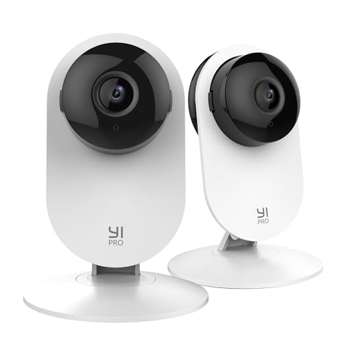 Yi Pro Home 2K Camera Wifi Kit Da 2 Videocamere Di Sorveglianza 3Mp Con Rilevamento Intelligente Avanzato Per Umano/Veicolo/Animali,Avvisi In Tempo Re