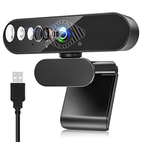 Dancial Webcam, Webcam Per Pc Con Microfono 1080P Con Video Camera Usb 2.0 Per Laptop, Desktop, Smart Tv Per Videochiamate, Conferenza, Studio E Lavor