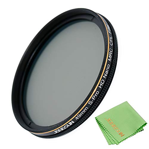 Jongsun Filtro Polarizzatore 49Mm, Filtro Polarizzatore Circolare, S-Pro Hd Nano Mrc16, 49Mm Polarizing Filter, 16-Strati Multistrato, Vetro Ottico Ni
