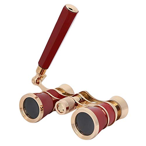 Binocolo Da Teatro, 3X25 Opera Binocular Telescope Theatre Telescopio Portatile Per Donne Ragazze Bambini(Rosso)
