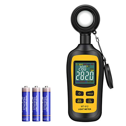 Luxmetro Portatile, Esposimetro, Portata 0-200.000 Lux (0 ~ 20.000 Fc), Schermo Lcd, Cifre A 4 Colori, Blocco Dati, Indicatore Di Batteria Scarica, Ba