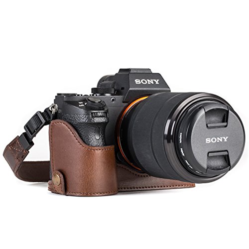 Megagear Sony Alpha A7S Ii, A7R Ii, A7 Ii Ever Ready Custodia Metà Copertura In Finta Pelle Per Fotocamera Con Tracolla - Marrone Scuro - Mg1124