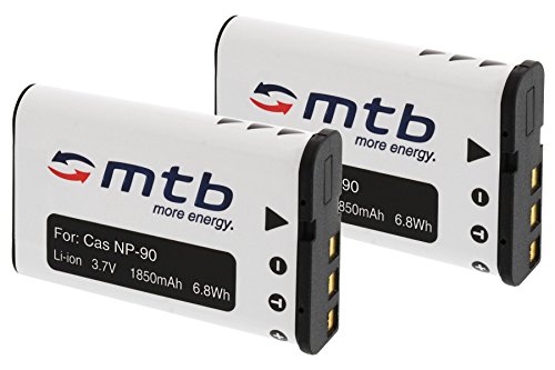 2X Batteria Np-90 Compatibile Con Casio Exilim Ex-Fh100, Ex-H10, Ex-H15, Ex-H20G