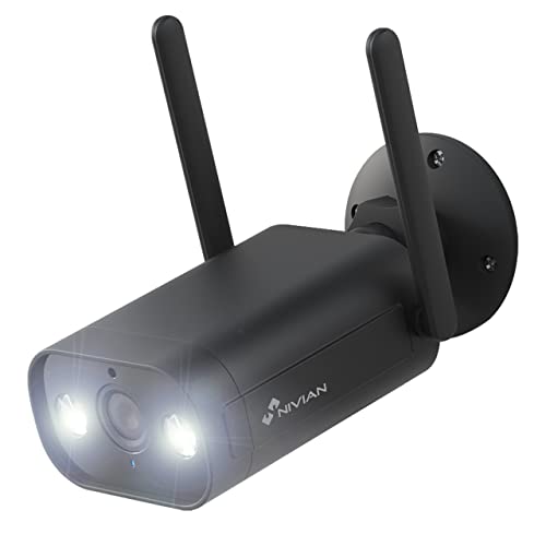 Nivian - Telecamera Bullet Wifi 2.4Ghz | Risoluzione 2K Per Esterni Ip66 | Visione Notturna 10M | Rilevamento Umano Ai | Compatibile Con Alexa E Googl