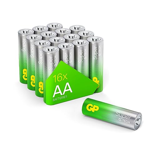 Gp Super Alcaline Aa Mignon, Lr06, 1,5 V, Confezione Da 16 Pezzi, Ideale Per L'Alimentazione Di Dispositivi Di Uso Quotidiano – La Nuova Tecnologia G-