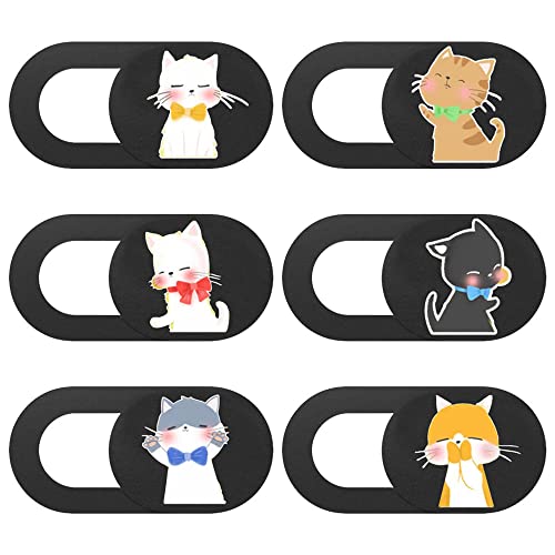 Hemaji Cover Per Webcam 6 Pcs Set Cover Per Webcam Cursore Copertura Webcam Copertura Protettiva Webcam Con Motivo Carino,Ultra Sottile, Divertente Co