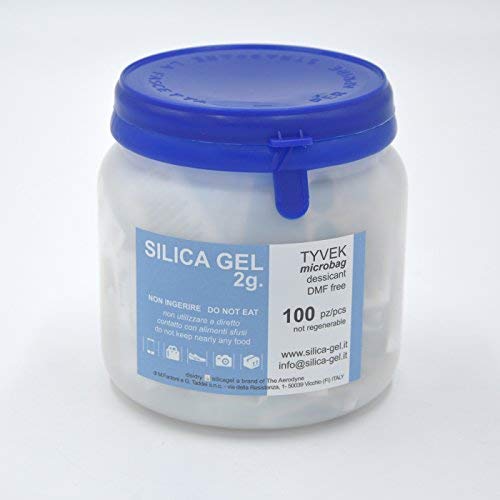 Disidry Silica Gel 100 Bustine Tyvek Essiccanti Gel Di Silice 2G Ad Emissione 0 Di Polvere - Esente Da Dimetilfumarato