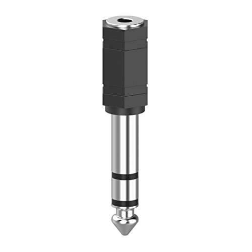 Hama 00205194 Jack Audio - Adattatore Da 1 Jack Femmina Da 3,5 Mm, 1 Jack Maschio 6,35 Mm, Colore: Nero