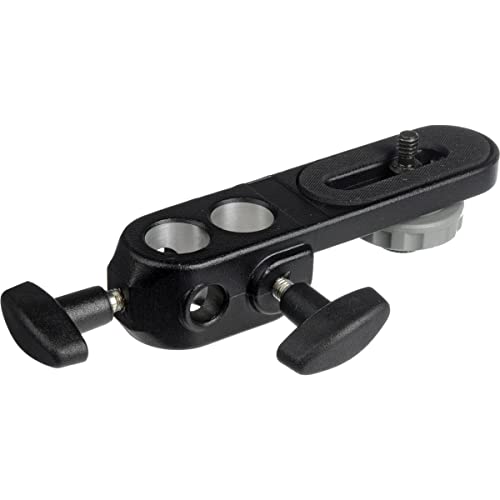 Manfrotto 143Bkt Testa A Staffa Per Fotocamera, Attacco Da 1/4", Con Attacco Per Spigot Da 16 Mm, Per Fotografia, In Alluminio, Nero