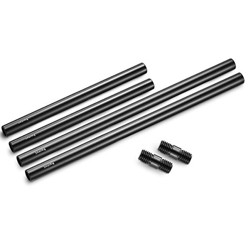 Smallrig 15Mm Rail Rods(15Mm Asta) Per Camera Rig Combinazione Di 8 Pollici (20 Cm) Rods, 10 Pollici (30 Cm) Rods E Connettore Per Asta - 1659