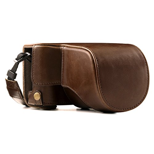 Megagear Mg173 Fujifilm X-A5, X-A3, X-A2, X-A1, X-M1 Ever Ready Custodia In Finta Pelle Per Fotocamera Con Tracolla Marrone Scuro
