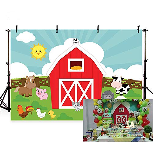 Mehofoto - Fondali Per Foto Con Cartoni Animati E Animali Da Fattoria, Ideali Per Feste Di Compleanno, Per La Fotografia, 2,1 X 1,5 M