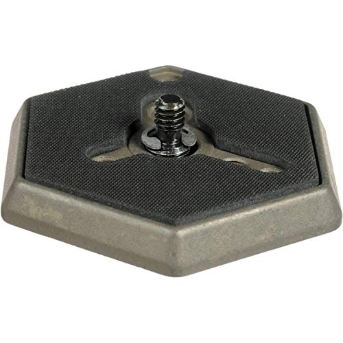 Manfrotto 030-14 Piastra Per Testa Esagonale In Alluminio Con Attacco Da 1/4", Nero