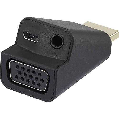 Renkforce Rf-4149768 Hdmi/Vga Adattatore [1X Spina Hdmi - 1X Presa Vga, Presa Jack Da 3.5 Mm] Nero