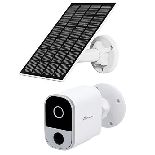 Nivian-Telecamera Di Sorveglianza Wifi+Pannello Solare-Batteria Da 5200 Mah-Fullhd-Movimento E Rilevamento Umano-Adatto Per Esterni-Visione Notturna-A