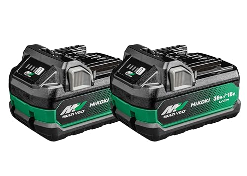 Hikoki Multi Volt Akku 2X Bsl36A18X (18V 5.0 Ah / 36V 2.5 Ah Akku, Li-Ion, 4-Stufen-Led Ladestandskontrolle)