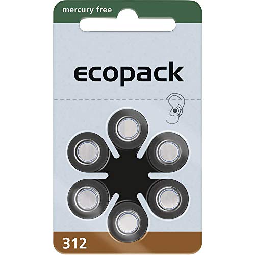 Ecopack Zink-Luft Knopfzellen Za 312, 6E