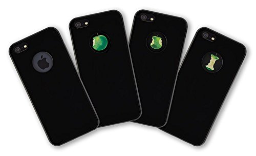 Qdos - Cover Rigida Per Iphone 5/5S, Motivo: Mele, Colore: Nero