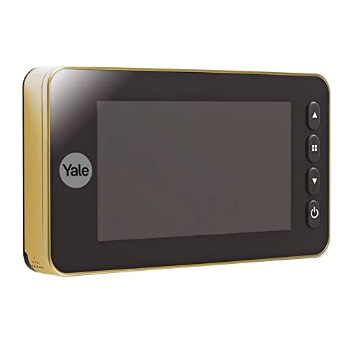 Yale Digital Door Viewer Auto Imaging -5800 - Oro - Registra Immagini/Video - Campanello Integrato - Display Live - Rilevamento Movimento - Ottone