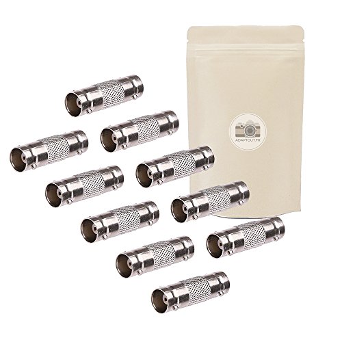 Adaptout 10X Adattatore Accoppiatore Da Presa Bnc Femmina A Presa Bnc Femmina - Connettore Coassiale 50 Ohm Sdi Video S-Video Cctv Marca Francese