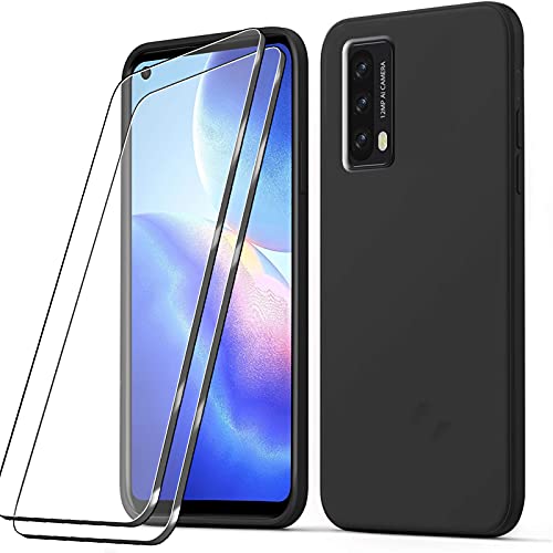 Lyjerry Custodia Per Blackview A90 + 2Pcs Pellicola Vetro Temperato Per Blackview A90 Protettiva Leggero Protector Tpu Cover Silicone Di Gomma Phone C
