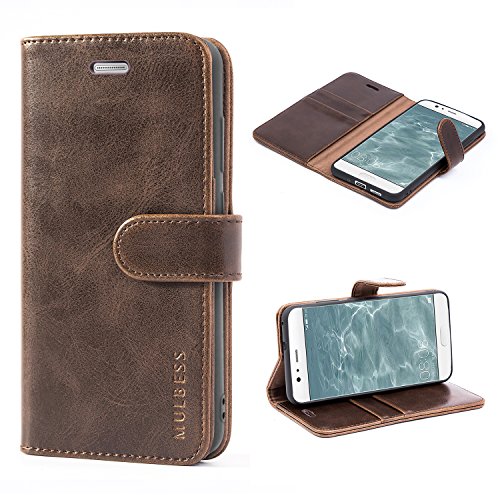 Mulbess Cover Per Huawei P10 Lite, Custodia Pelle Con Magnetica Per Huawei P10 Lite [Vinatge Case], Caffè Marrone