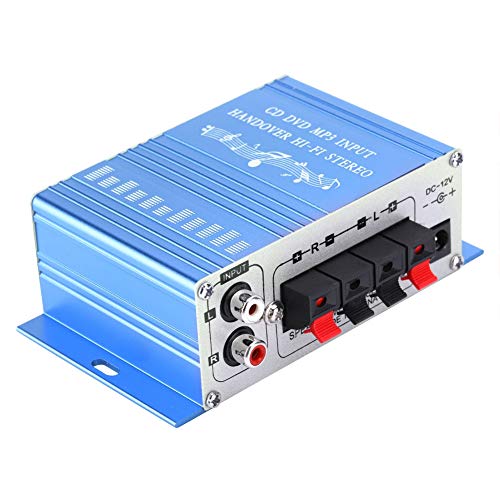 Annadue 4 Canali Mini Amplificatore Stereo Per Auto Digitale, Lettore Musicale Audio In Modalità Audio, Per Usb Mp3 Fm Sd Dvd(Blue)