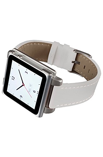 Hex Hx1141-Whte Vision Classic Leather Cinturino In Pelle Per Ipod Nano 6, Bianco