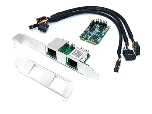 Computer District - Scheda Di Rete Mini Pcie A 2 Porte Rj45-2,5 Gbps - Mini Pci Express - Mpcie - Doppio Chipset Realtek Rtl8125 - Squadra Low E High