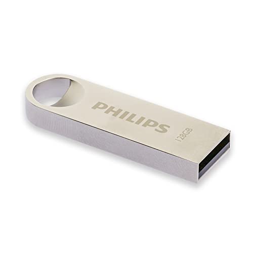 Philips Chiavetta Usb 128 Gb Usb 2.0 Flash Drive Moon Edition Per Pc, Laptop, Computer Reads Up To 20 Mb/S Metal Keychain Ring