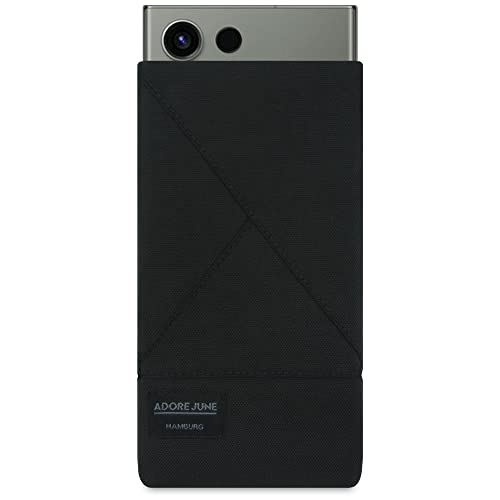Adore June Triangle Custodia Compatibile Con Galaxy S24 Ultra/Galaxy S23 Ultra/Galaxy S22 Ultra, Tessuto Resistente Display Di Pulizia Effetto, Nero