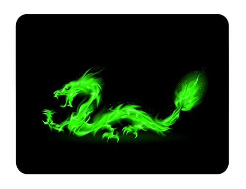 Silent Monsters Tappetino Mouse, Taglia S (240 X 200 Mm) Piccolo, Disegno Drago Di Fuoco Con Bordo Cucito, Per Ufficio Mouse E Gaming Mouse