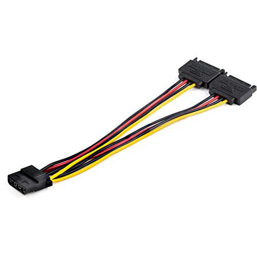 Startech.Com Cavo Sdoppiatore Di Alimentazione Da Sata A Lp4, Cavo Splitter A 4 Pin Da Lp4 A Doppio Cavo Sata, 18Awg Pvc (Dsatpmolp4)
