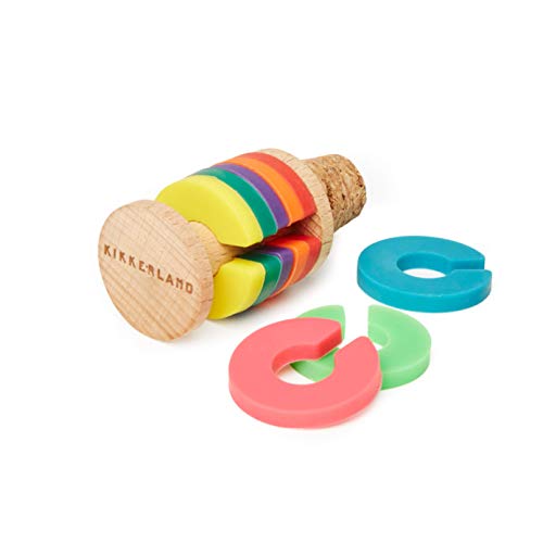 Kikkerland Rainbow Wine Rings + Stopper (Ba91)