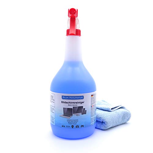Blum - 1000Ml Pulizia Dello Schermo + Panno Microfibra. Pulizia Perfetta Di Tutti Gli Schermi E Display. Senza Striature E Senza Strisce.