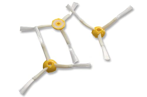 Vhbw 3X Spazzola Laterale Compatibile Con Irobot Roomba 500, 510, 520, 530, 531, 532, 534, 535, 540, 550 Robot Aspirapolvere - Set Spazzole, Bianco