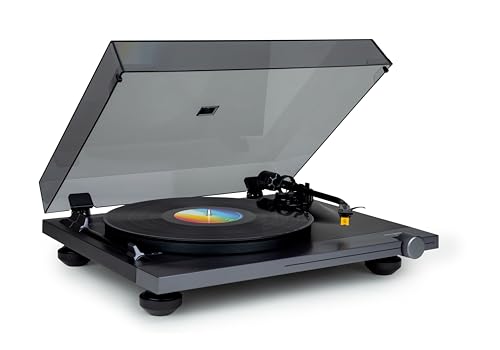 Thomson Tt700 - Giradischi In Vinile Premium 33 E 45 Giri - Testina At91 Audio Technica - Antiskating - Nero