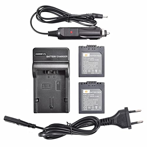 Dste 2-Pacco Ricambio Batteria + Dc62E Caricabatteria Per Pancomeonic Cgr-S006E Lumix Dmc-Fz30 Fz50 Dmc-Fz28 Dmc-Fz8 Dmc-Fz18 Dmc-Fz38 Dmc-Fz35 Dmc-Fz