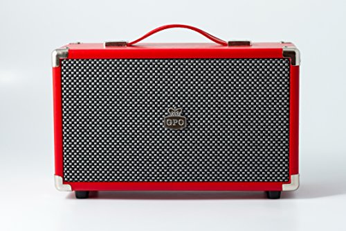 Gpo Westwood Speaker Bluetooth Retro, Diffusore Portatile Da 25 Watt Con Subwoofer, Ingresso Rca, Griglia Retro, Maniglia Di Trasporto, Rosso